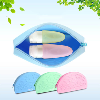 Fashion Solid Color Silicone Makeup سعة كبيرة زيبر حقيبة تخزين مستحضرات التجميل حقيبة غسيل سيليكون ناعمة