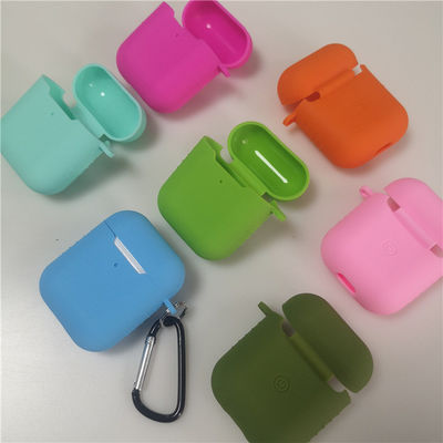 غلاف واقي من السليكون للاذن متعدد الألوان متوافق مع Airpods 2 و 1 أو por2 مع مفاتيح مدرجة